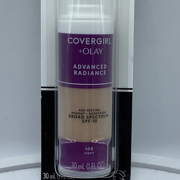 Covergirl + Olay Advanced Radiance Age Defying Makeup Sunscreen SPF 10 Ivory New - Picture 2 of 5